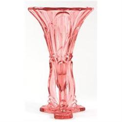 Pink Art Deco Pressed Glass Rocket Vase #2234469
