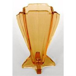 Czech Amber Art Deco Glass Winged Rocket Vase #2234486