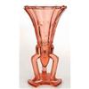 Image 1 : Czech Pink Depression Glass Deco Rocket Vase #2234510