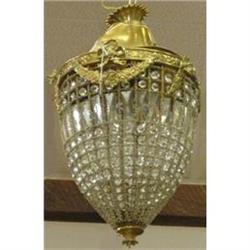 Antique Bead Crystal Chandelier Lantern Fixture#2234546