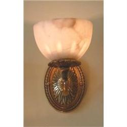 Pair of Empire Sconces With Alabaster Shades #2234569