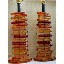Unusual Pair  of  Mid Century  Lucite Lamps #2234577
