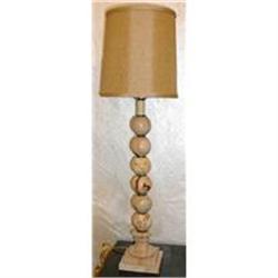 Pair of Stone Lamps With Shades #2234579