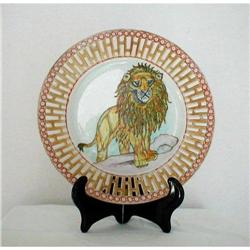 CHINESE EXPORT RETICULATED LION PLATE  19th #2234617