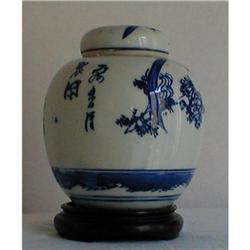 JAPANESE SOMETSUKE TEA CADDY SIGNED  19th #2234622