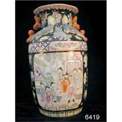 FAMILLE NOIR VASE 14 Inch 19th Century Chinese,#2234630