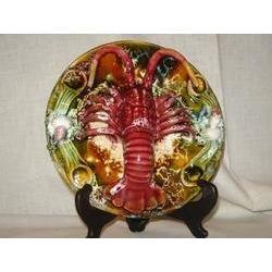 MAJOLICA BARBOTINE LOBSTER PLATE, Palisy? #2234631