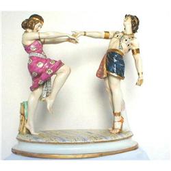 ART DECO FIGURINE 13 1/2 In, PORCELAIN,1930 Sig#2234643