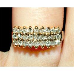 Vintage 27-Diamond 14K YG Cluster Cocktail Ring#2234656