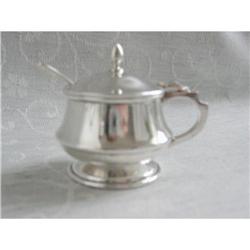 Antique Silver Mustard Pot with Spoon #2234675