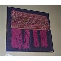 Framed Pre-Columbian Chancay Bag Face  #2234677