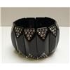 Image 1 : Bakelite Black & Rhinestsone Stretch Bracelet #2234682