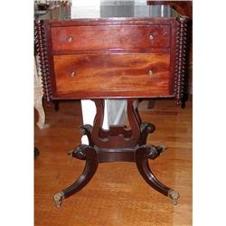 Antique 19th C. Mahogany Sewing Cabinet Table#2234699