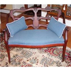 Antique Mahogany Empire Carved Settee c.1880's #2234703