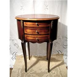 Petite French Sewing Table with marquetry #2234715