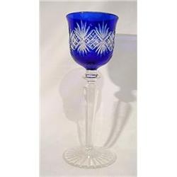 Baccarat Wine Glass in Blue Cobalt Crystal Cut #2234728