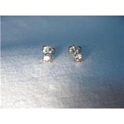 14K White Gold Champagne Diamond Stud Earrings #2234750