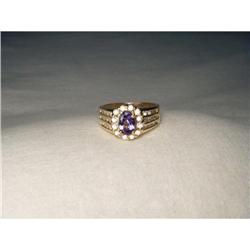 Estate 14K YG 1 CT Carat Tanzanite Diamond Ring#2234775