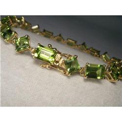 Unique Estate 14K YG Peridot Geometric Bracelet#2234843