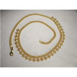 Estate 14K YG Gold Popcorn Chain 17" Necklace #2234849