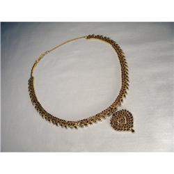 Magnificant 22K YG Gold Sapphire Drop Necklace #2234850