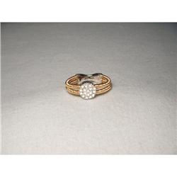 18K Pink Gold Pave Diamond Circle Mesh Ring #2234855