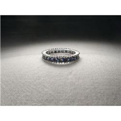 14K White Gold Sapphire Eternity Wedding Band #2234858