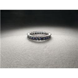 14K White Gold Sapphire Eternity Wedding Band #2234858