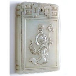 Chinese carved Celadon jade  Pendant #2234883