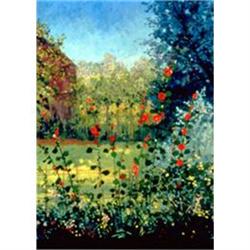 Anne Boysen, Holyhocks, Signed Canvas Print #2234925