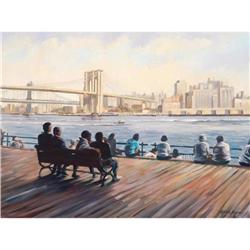 Michele Byrne, Brooklyn Bridge, Canvas Print #2234926