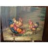 Image 1 : ART ANTIQUE OIL CANVAS OLD ENGLISH HEN ROOSTER #2234979