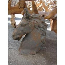 ARCHITECTURAL LG IRON HORSE HEAD STATUE #2234981