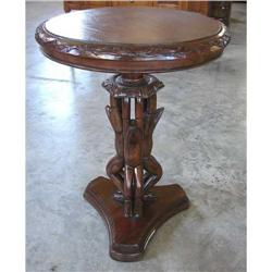 ANTIQUE STYLE RELIEF FROG ACCENT END TABLE  #2234990