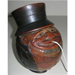 Antique Carved Wooden Character String Box / #2234996