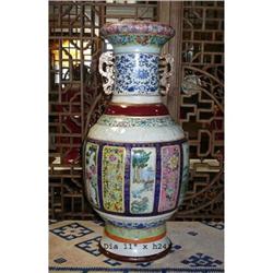 Multi-color Famille Porcelain Scenery Vase #2234998