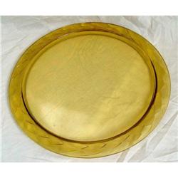 Lalique France Leaf Rim Charger Plate Platter #2235015