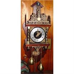 ATLAS Wall CLOCK Mahogany DUTCH Zaandam CHIMING#2235017