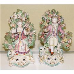 18th Century Derby Porcelain Figures Man Woman #2235030