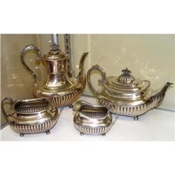 Georgian Silver Pl Tea Coffee Pot Sugar Creamer#2235039