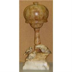 Carved Onyx & Marble Eagle Boudoir Lamp #2235044
