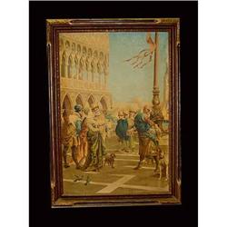 Islamic Market Scene Canvas Oil Print Painting #2235061
