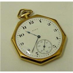 Deco era 14kt Gold Elgin Pocket Watch Fob 14k #2235089