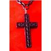 Image 1 : Victorian  Gutta Percha Cross on  Jet Chain #2235138