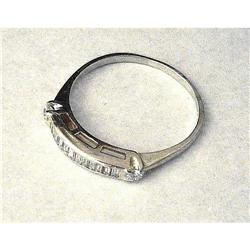 14K White Gold & Baquette Diamond Ring #2235142