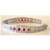 Image 1 : 18K White Gold, Diamond & Ruby Bracelet #2235144