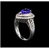 Image 4 : 14KT White Gold 2.35 ctw Tanzanite and Diamond Ring