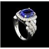 Image 4 : 14KT White Gold 4.23 ctw Tanzanite and Diamond Ring
