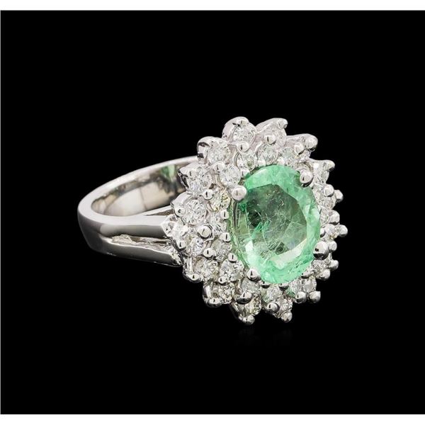 2.26 ctw Emerald and Diamond Ring - 14KT White Gold