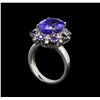 Image 4 : 14KT White Gold 6.56 ctw Tanzanite, Sapphire and Diamond Ring